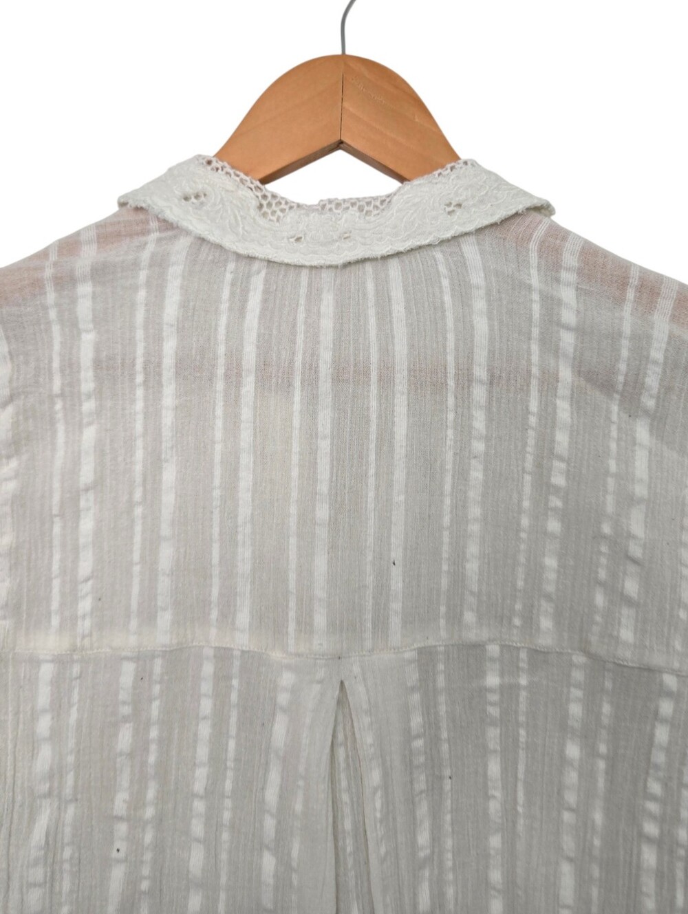 Free People Romantic Ivory Lace Embroidered Sheer Button Up Blouse Boho Cottagec - Picture 6 of 6